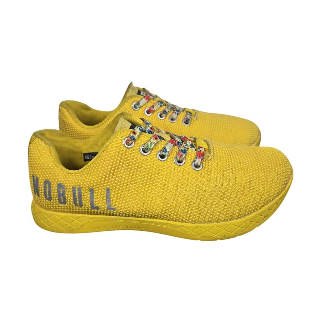 NOBULL Trainer‎ Shoes Mens 6.5 Womens 8 Yellow SuperFabric CrossFit Gym Low Top